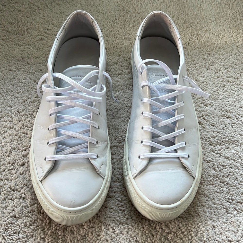 Beckett Simonon White Leather Low-Top Sneakers